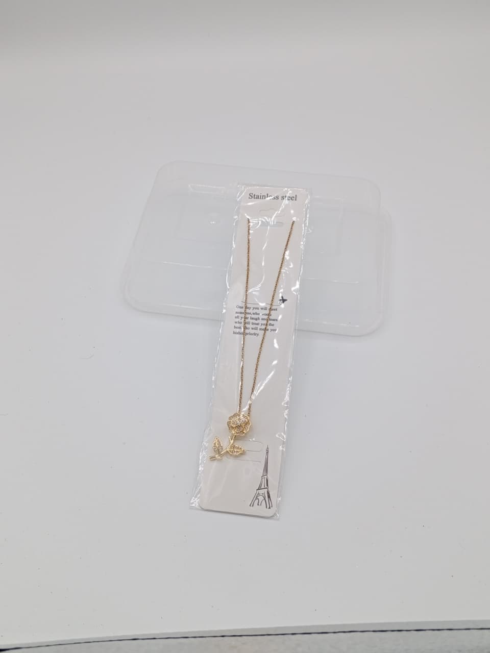 Romantic Gold Rose Locket on Fine Chain GD LK_ 016