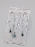 Silver Feather Locket with Oval Gemstone Drop SL LK_ 022