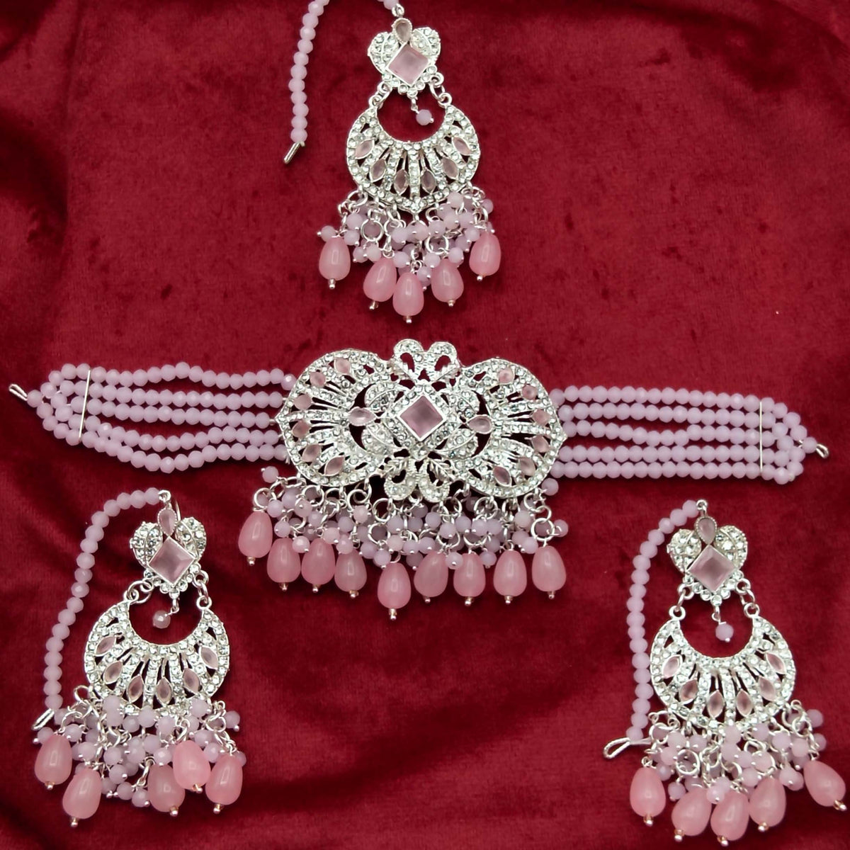 Monarch Royal Filigree Beaded Choker Set GD_ NK 004