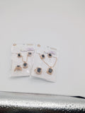 Imperial Square Zircon Halo Necklace & Ring Set GD_ NK 019