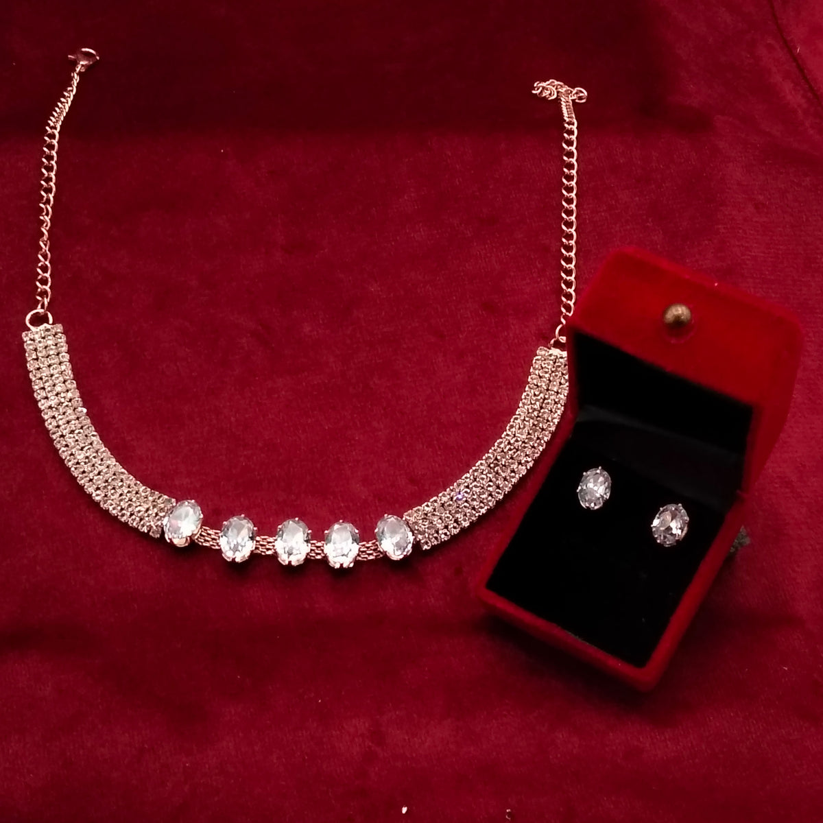 Imperial Micro-Pave Crystal Band Necklace Set GD_ NK 024