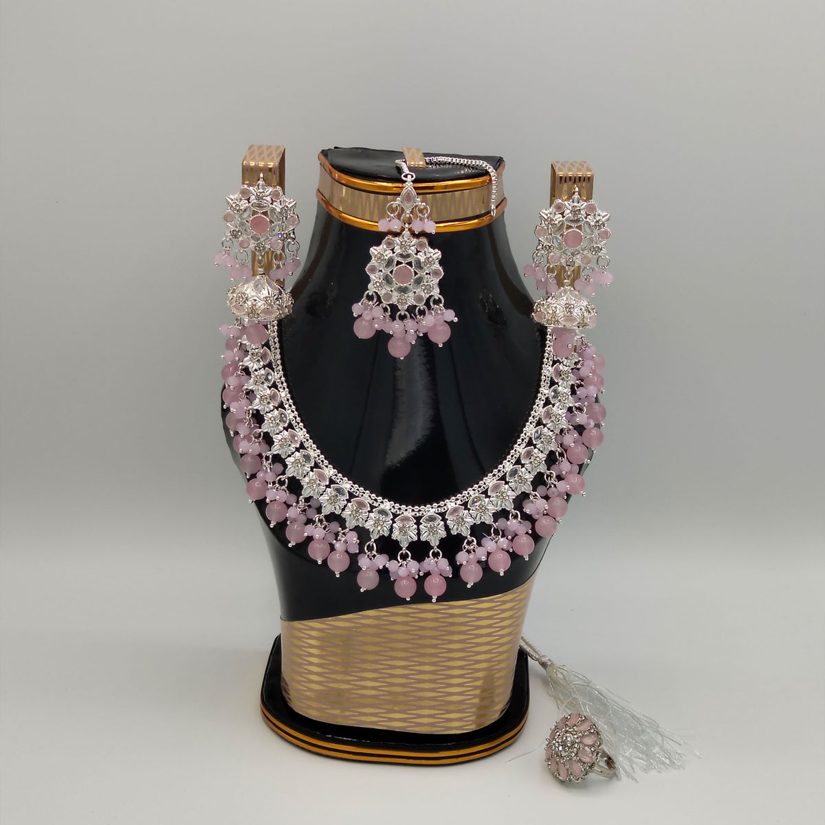 Gujrati Lightweight Silver Polish Necklace Set_ NK 027