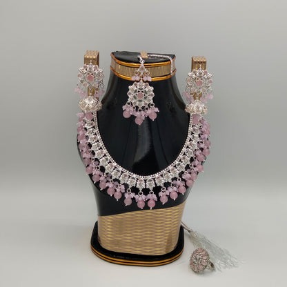 Gujrati Lightweight Silver Polish Necklace Set_ NK 027