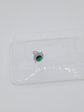 Adjustable Elegant Silver Finish Ring – Emerald Green CZ Stone SL RNG_ 001
