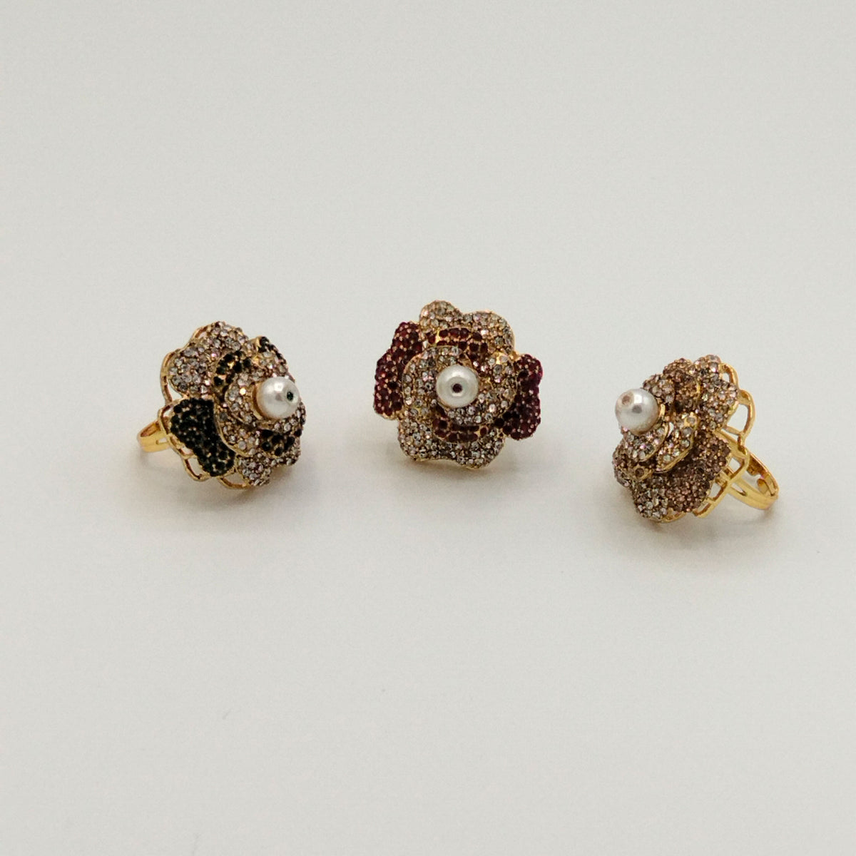 Adjustable Rose Floral Statement Ring GD RNG_ 011