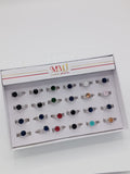 Adjustable Silver Round Cut Crystal Ring SL RNG_ 008