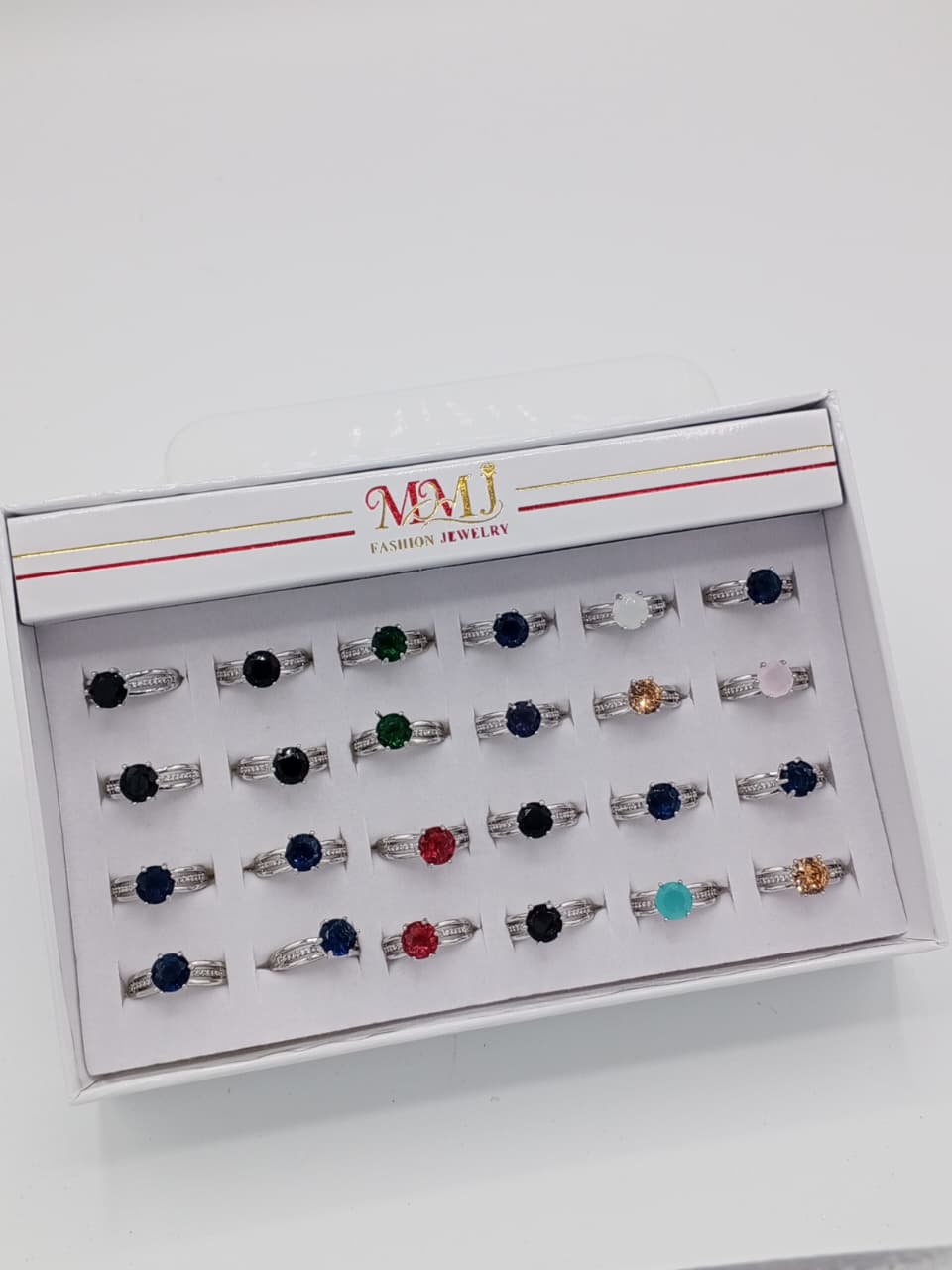 Adjustable Silver Round Cut Crystal Ring SL RNG_ 008
