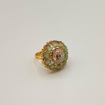 Adjustable Zircon Statement Ring GD RNG_ 010