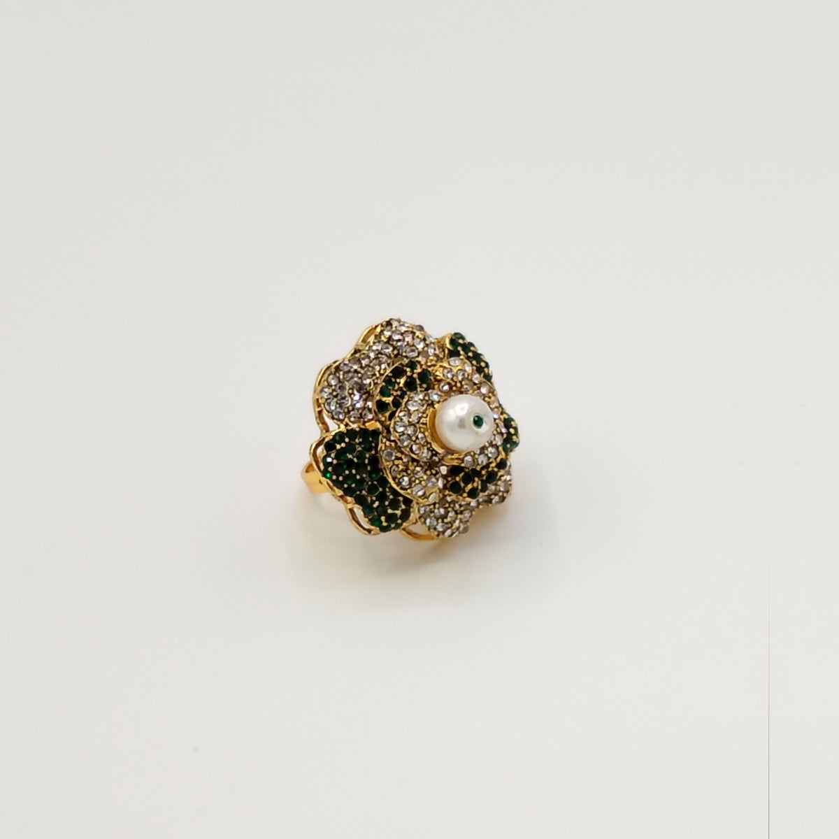 Adjustable Rose Floral Statement Ring GD RNG_ 011